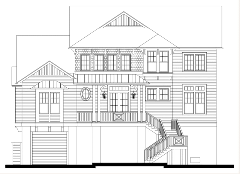 Elevation drawing for the Haig Point coastal cottage