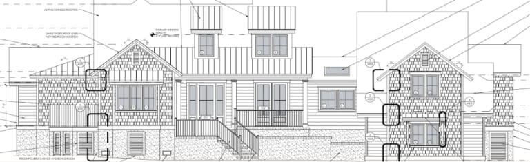 Elevation drawing for the Sea Pines renovation