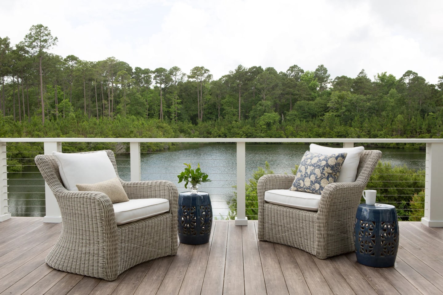 Deck chairs, Duck Crossing Residence in Palmetto Bluff, South Carolina