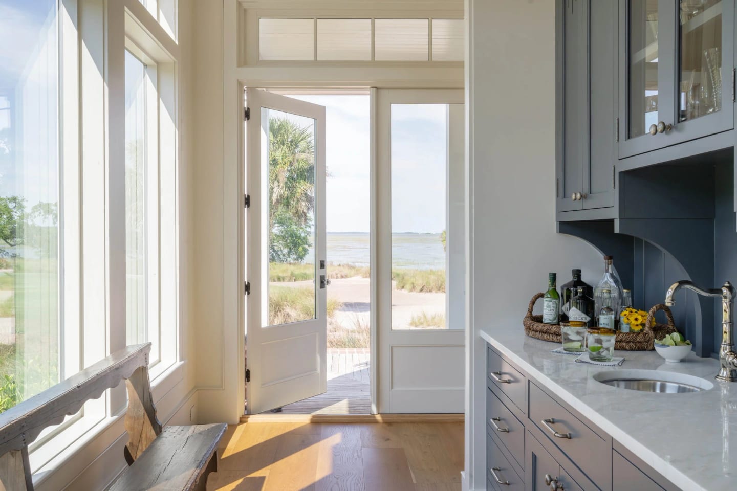 Bar marsh window, Lowcountry Waterfront Home on Spring Island, South Carolina