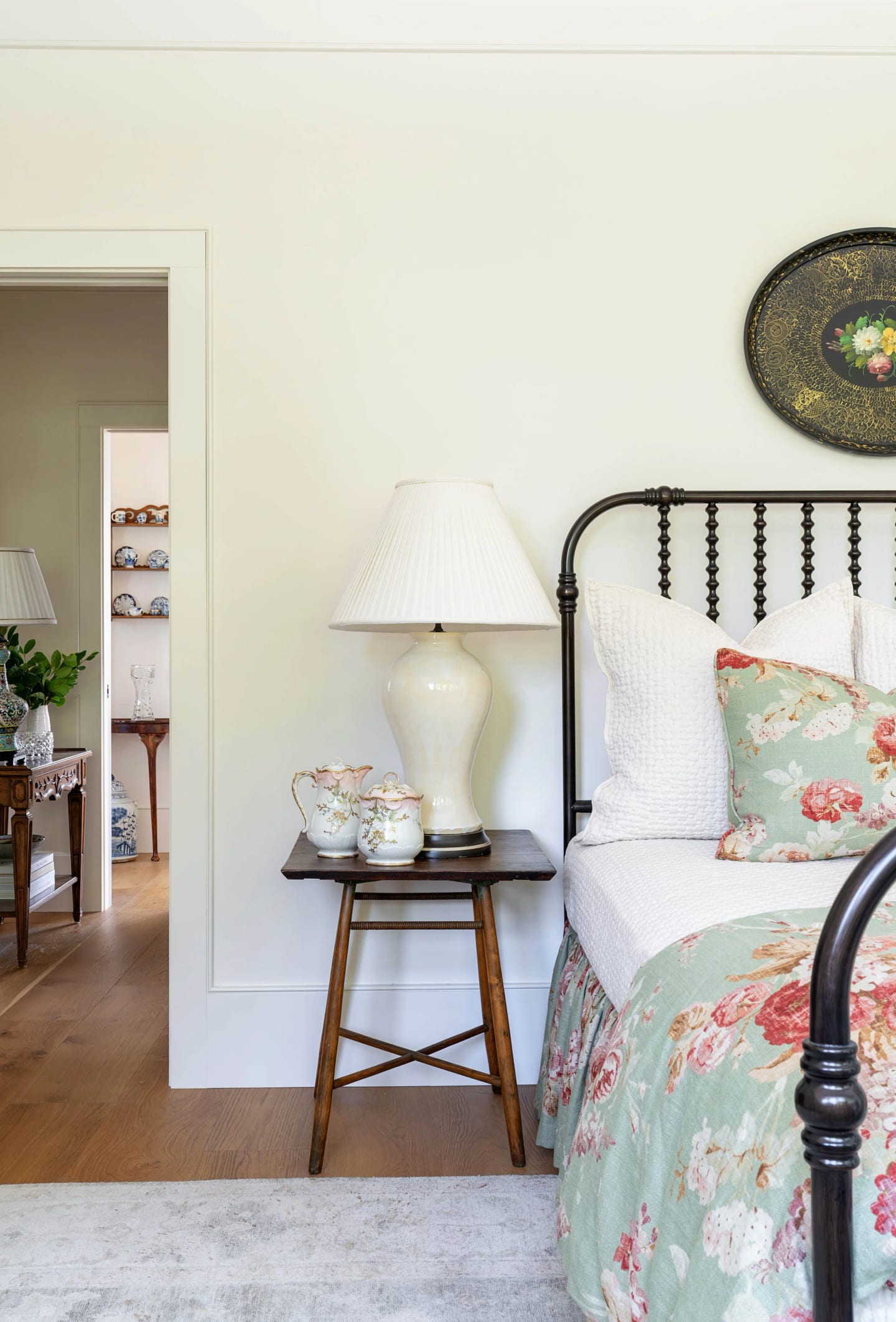 Guest bedroom iron bed, Lowcountry Waterfront Home on Spring Island, South Carolina